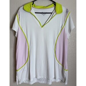 Swingdish Womens XL‎ Colorful Embellished Top Shirt Golf Pickle Ball Preppy